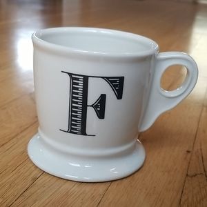 Anthropologie F monogram letter mug